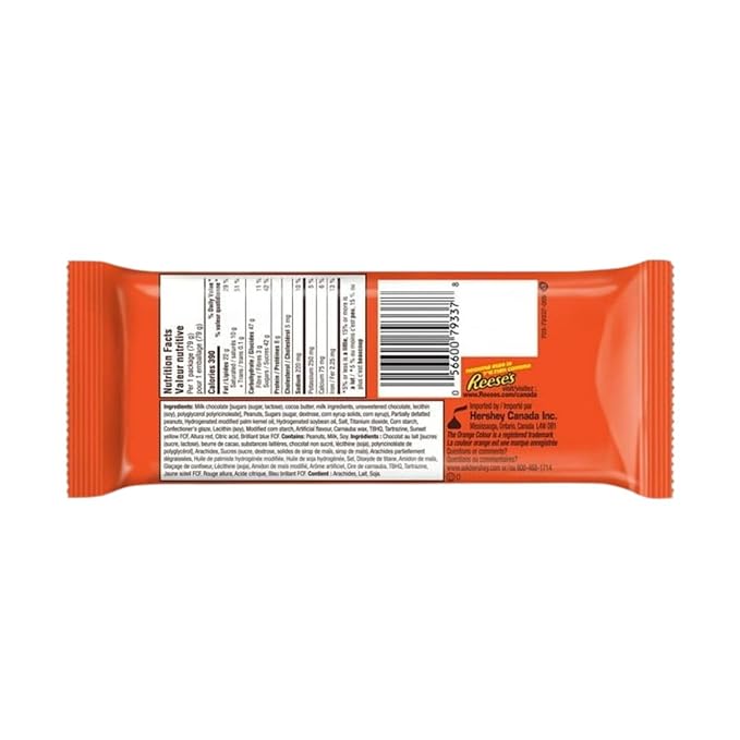 REESE'S Big Cup stuffed with PIECES King Sized Candy Bar, 79 g/2.8 oz (Includes Ice Pack) Shipped from Canada