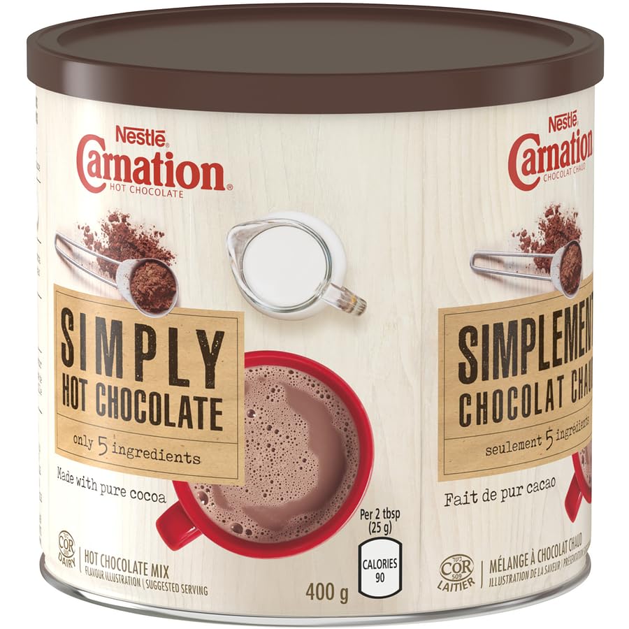 Nestle Carnation Simply 5 Hot Chocolate, Canister, 400g/14.1oz (Shipped from Canada)