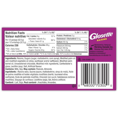 GLOSSETTE Raisins 105g/3.70oz (Includes Ice Pack) (Shipped from Canada)