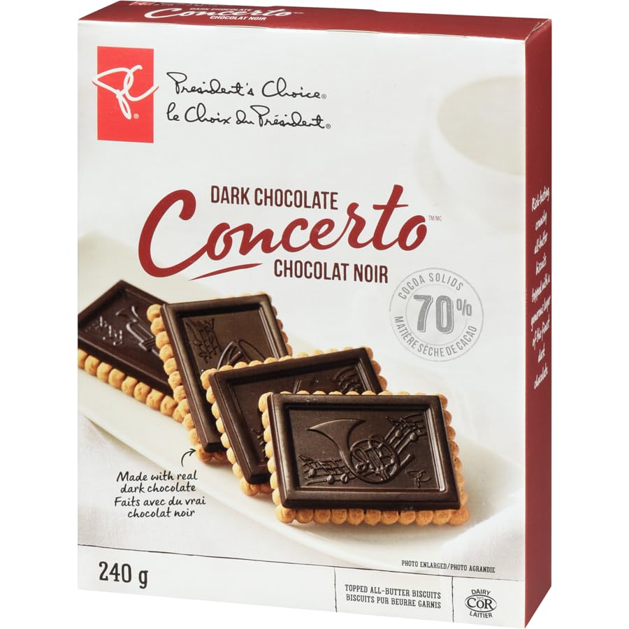 PRESIDENTS CHOICE Dark Chocolate Concerto Biscuits front cover