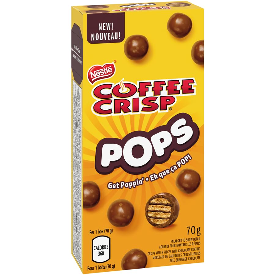 Coffee Crisp Pops Chocolaty Snacks Carton, 70g/2.5oz (Shipped from Canada)