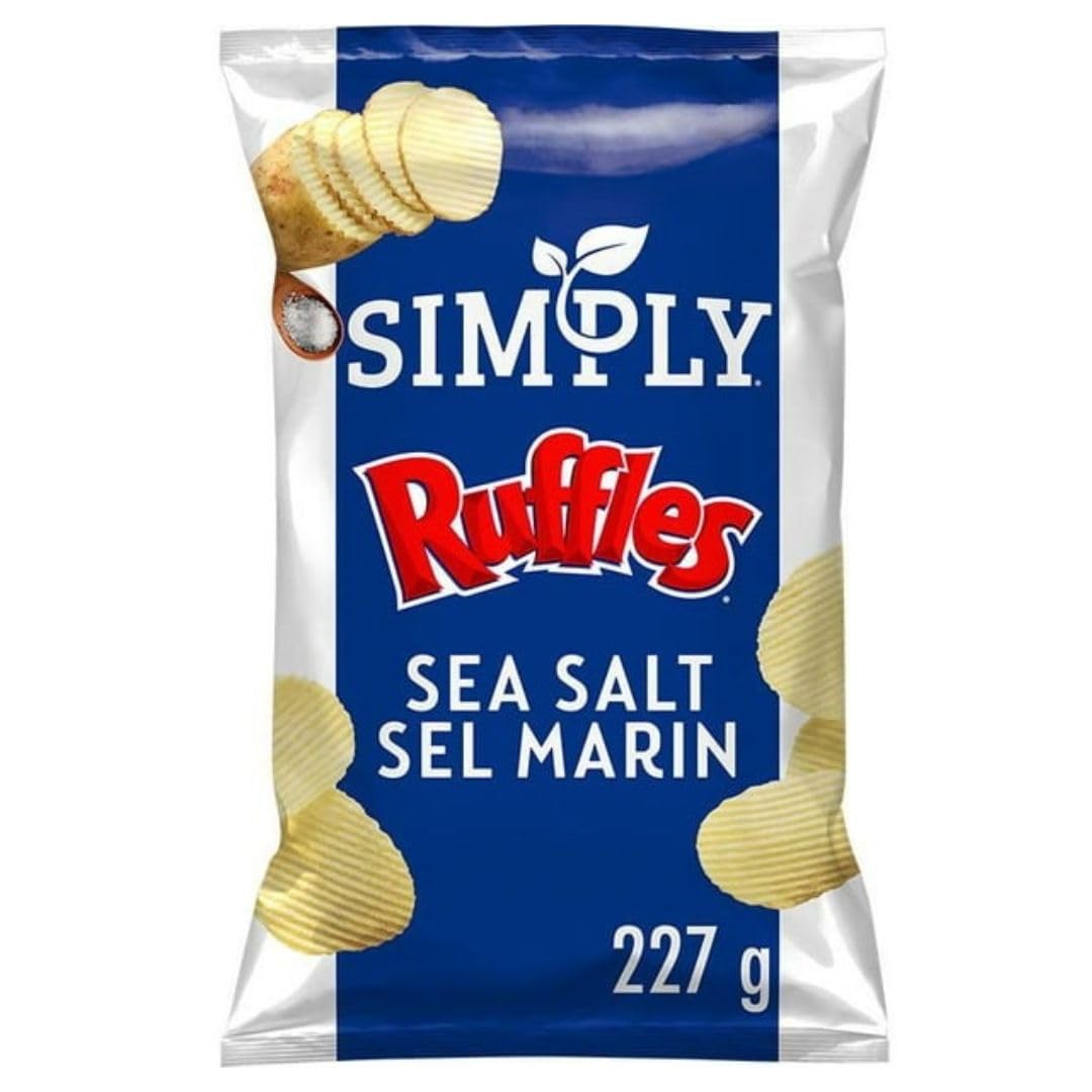 Simply RUFFLES Sea Salt Potato Chips, 227g/8 oz (Shipped from Canada)