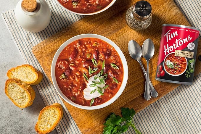 Tim Hortons Homestyle Beef Chili Soup, Ready-to-Serve, 425g/15 oz (Shipped from Canada)