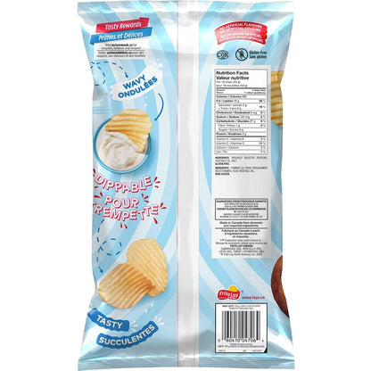 Lays Wavy Lightly Salted Potato Chips Family Bag, 235g/8.2oz (Shipped from Canada)