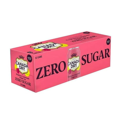 Canada Dry Raspberry Lemonade Ginger Ale Zero Sugar, 12 x 355ml/12 fl. oz (Shipped from Canada)