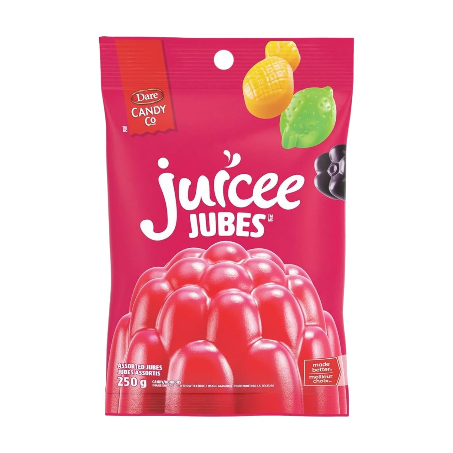 Dare Juicee Jubes, Assorted Jubes, Mixed Fruit, Chewy JuJubes Candy, 250g/8.8 oz (Shipped from Canada)