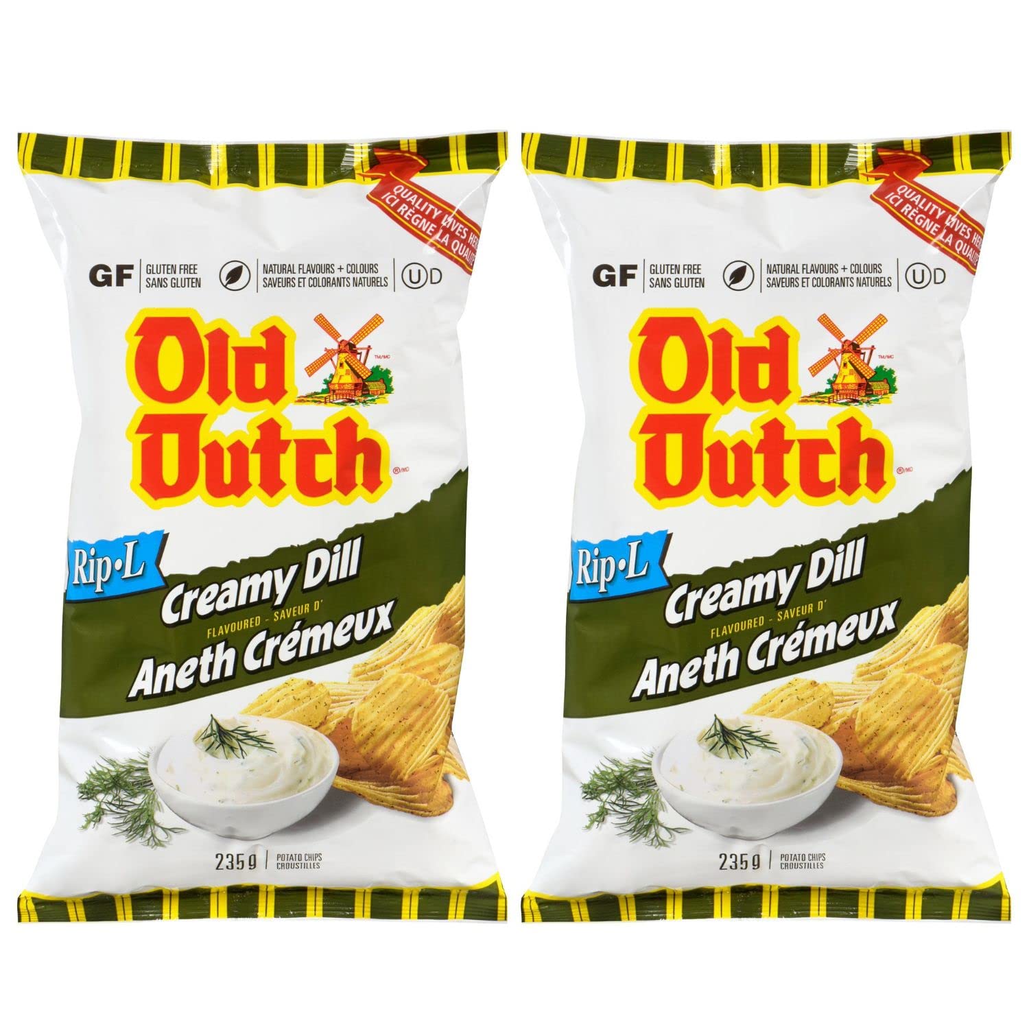 Old Dutch Creamy Dill Potato Chips pack of 2