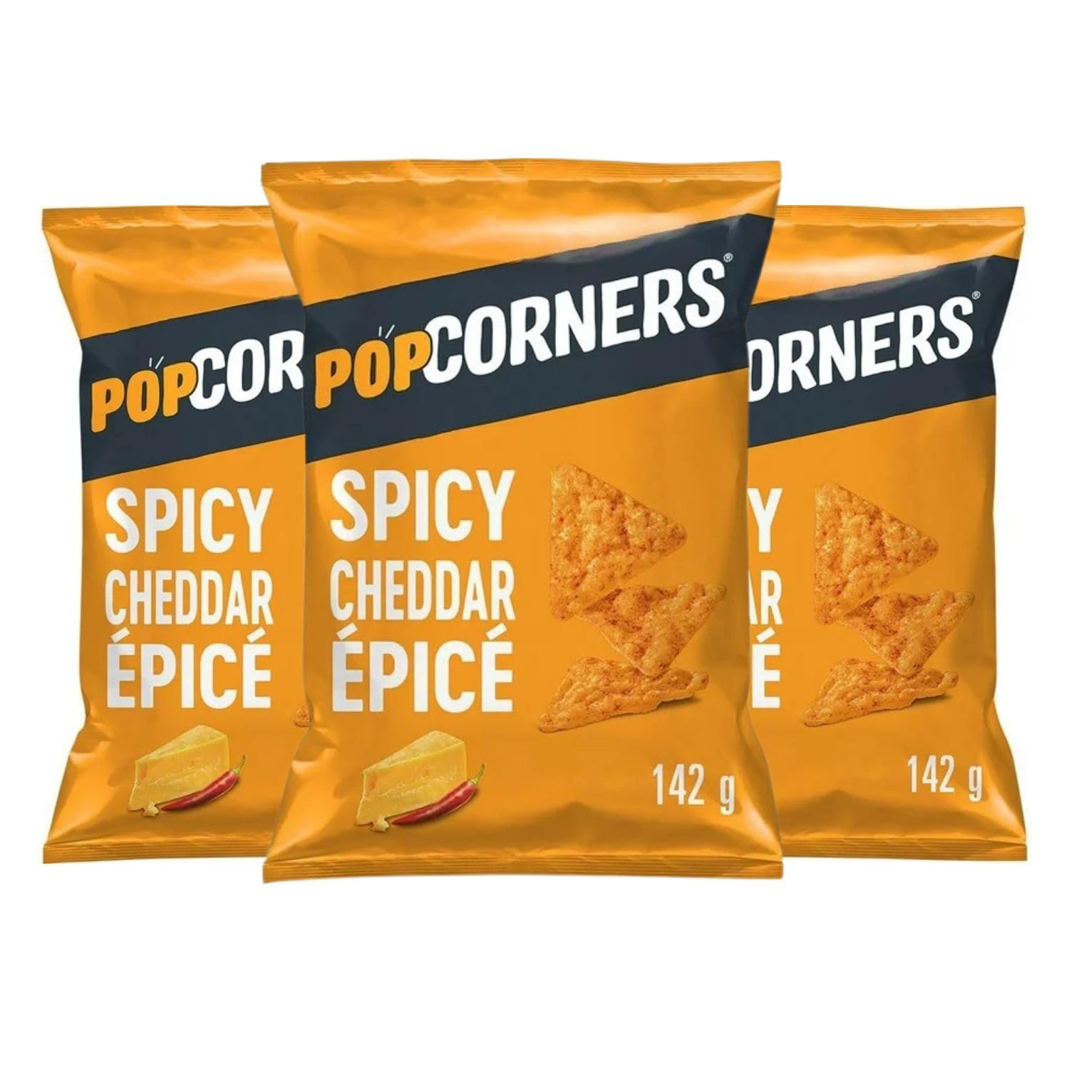 PopCorners Spicy Cheddar Popped-Corn Snack pack of 3