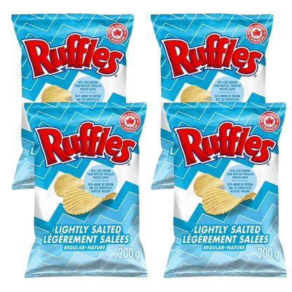 Ruffles New Regular Lightly Salted Potato Chips, 200g/7.05 oz (Shipped from Canada)