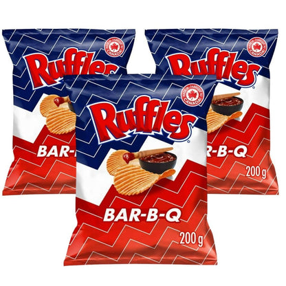 Ruffles New Bar-B-Q Potato Chips, 200g/7.05 oz (Shipped from Canada)