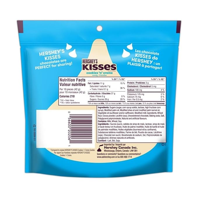 Hershey Chocolate Cookies n Creme Kisses, 200g/7 oz, (Includes Ice Pack) Shipped from Canada