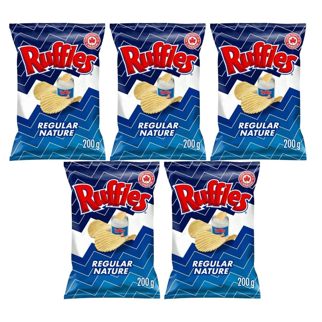 Ruffles New Regular Potato Chips, 200g/7.05 oz (Pack of 2) Shipped from Canada