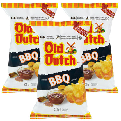 Old Dutch BBQ Potato Chips pack of 3