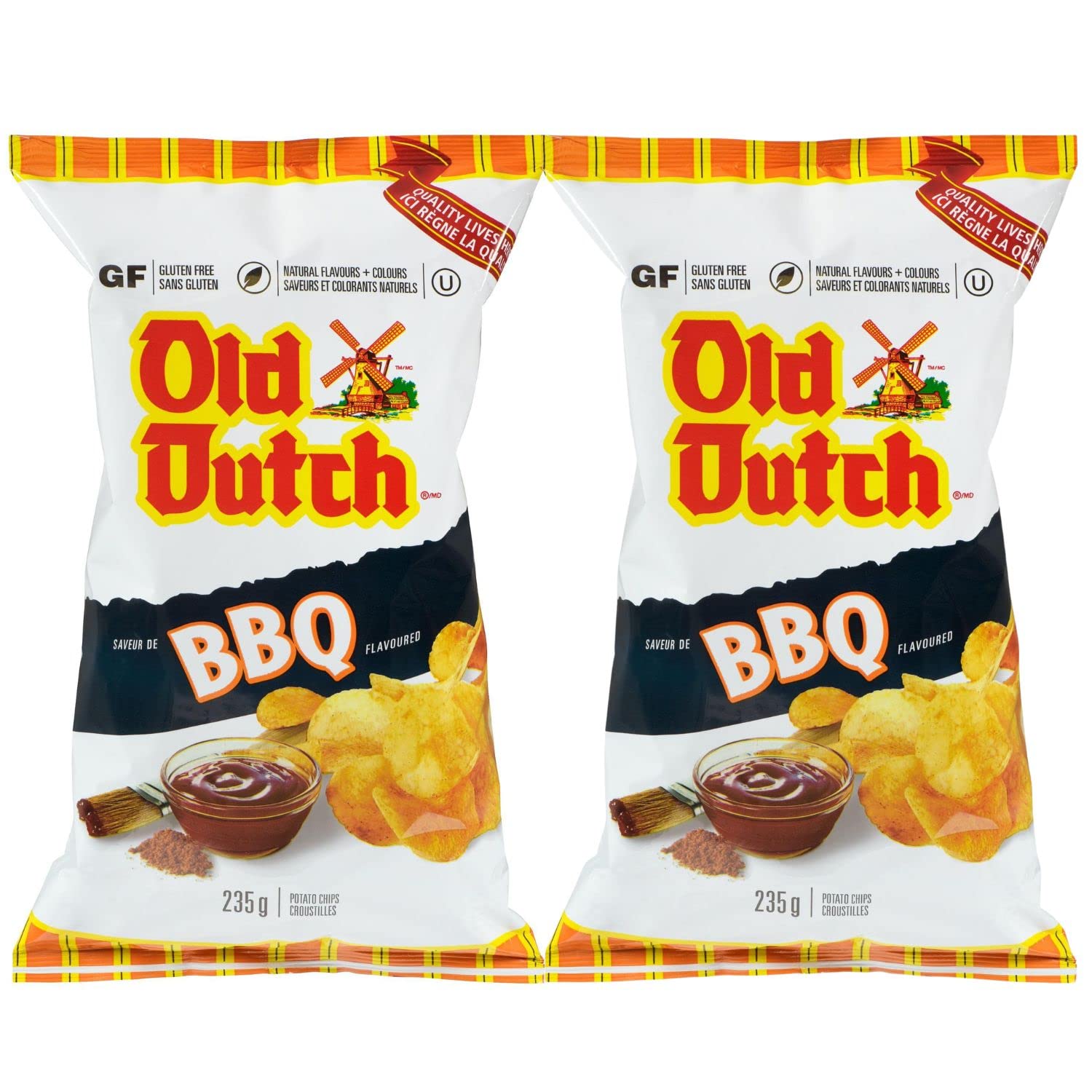 Old Dutch BBQ Potato Chips pack of 2