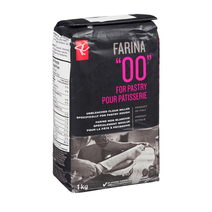 PC BLACK LABEL Pastry Flour Soft Wheat, Unbleached Pastry Flour, Finest Grade "00", 1kg/35.3 oz (Shipped from Canada)