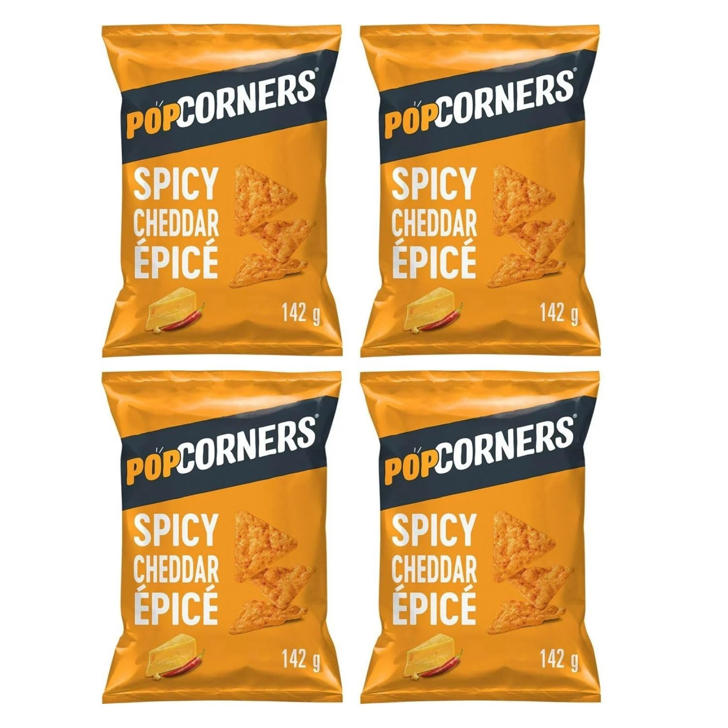 PopCorners Spicy Cheddar Popped-Corn Snack pack of 4