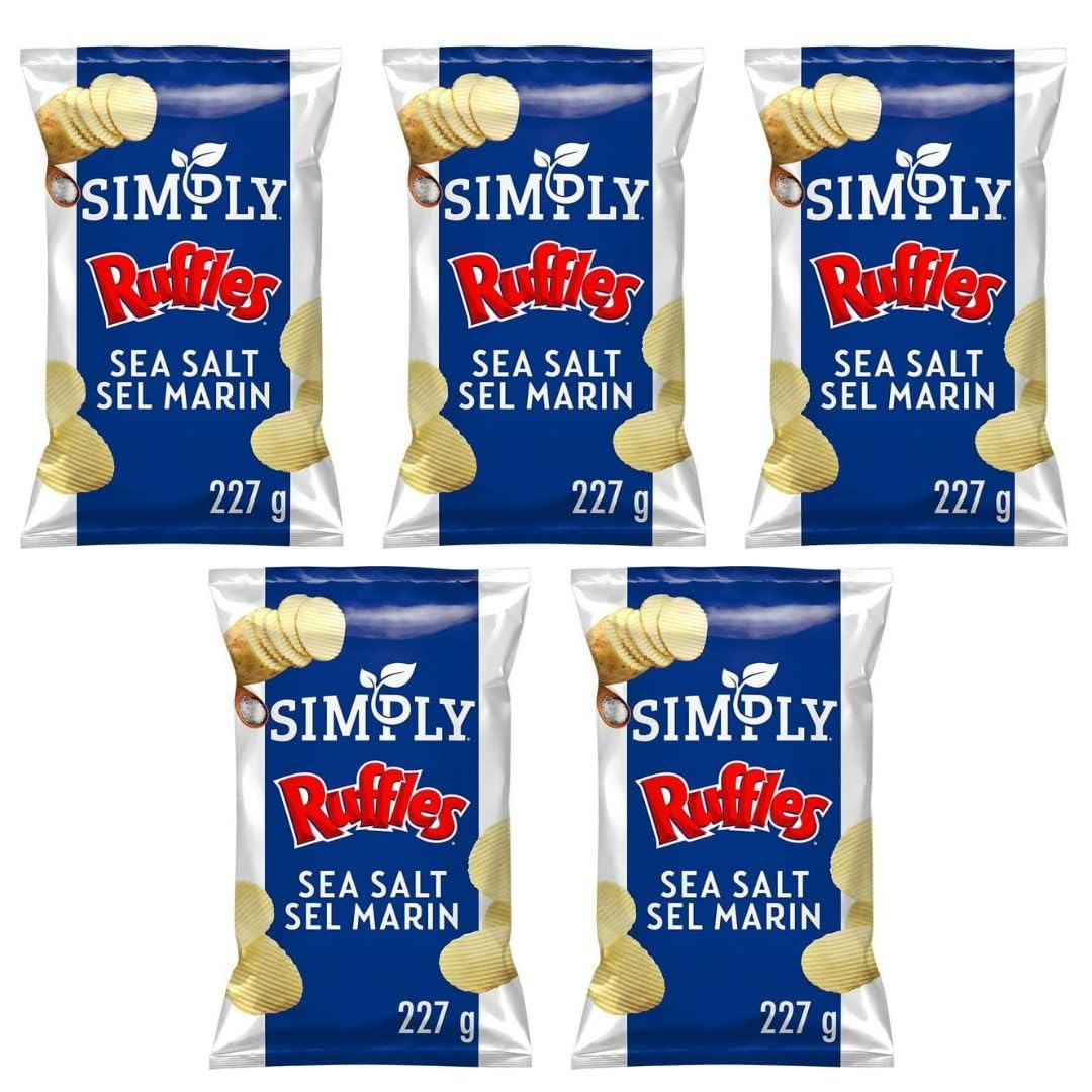 Simply RUFFLES Sea Salt Potato Chips, 227g/8 oz (Shipped from Canada)