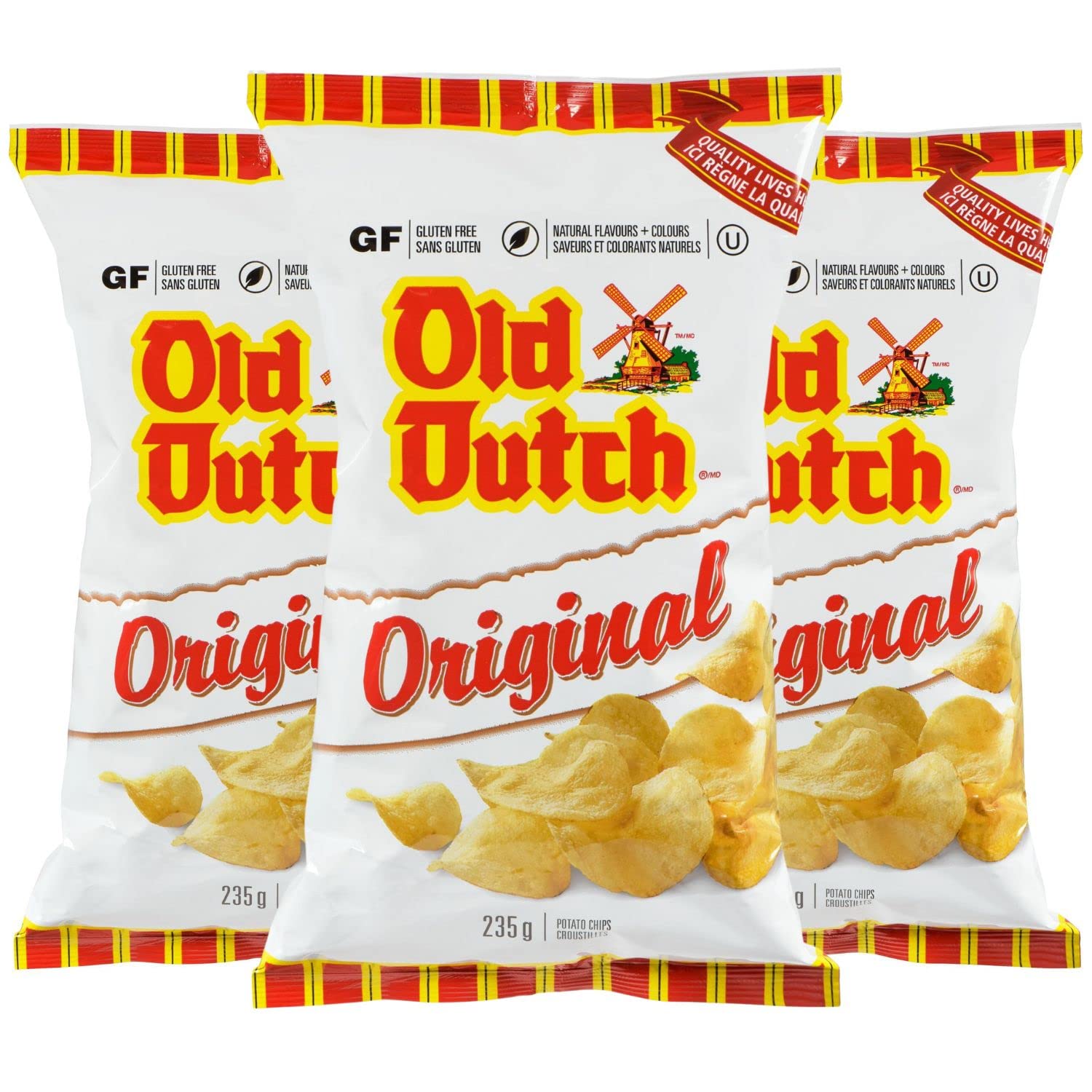 Old Dutch Original Potato Chips pack of 3