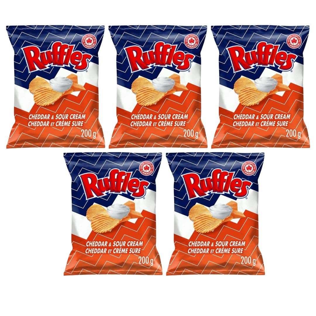 Ruffles New Cheddar & Sour Cream Chips, 200g/7.05 oz (Shipped from Canada )