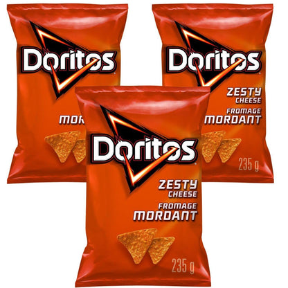 Doritos Zesty Cheese Tortilla Chips 235g/8.2oz (Shipped from Canada)