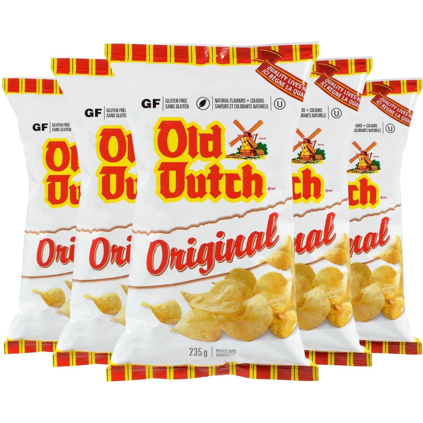 Old Dutch Original Potato Chips pack of 5