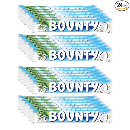 BOUNTY Coconut Milk Chocolate Snack Bars, 24 Individually Wrapped, Snack Size, 24 x 57g/2 oz (Includes Ice Pack) Shipped from Canada