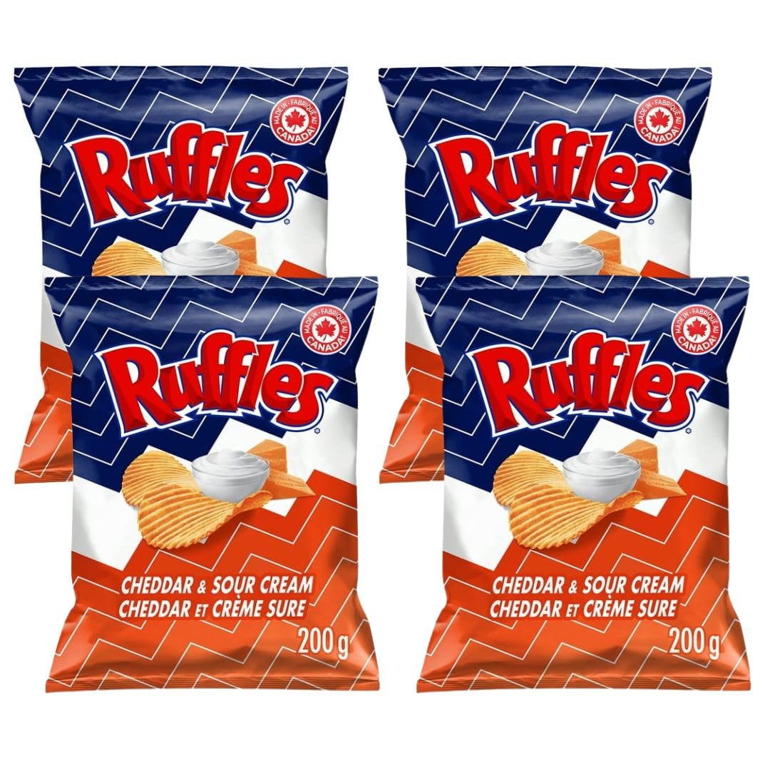 Ruffles New Cheddar & Sour Cream Chips, 200g/7.05 oz (Shipped from Canada )