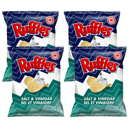 Ruffles New Salt & Vinegar Potato Chips, 200g/7.05 oz (Shipped from Canada)