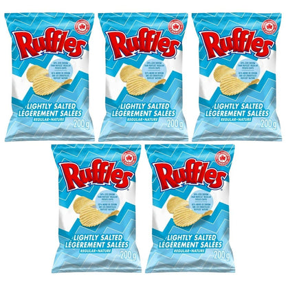 Ruffles New Regular Lightly Salted Potato Chips, 200g/7.05 oz (Shipped from Canada)