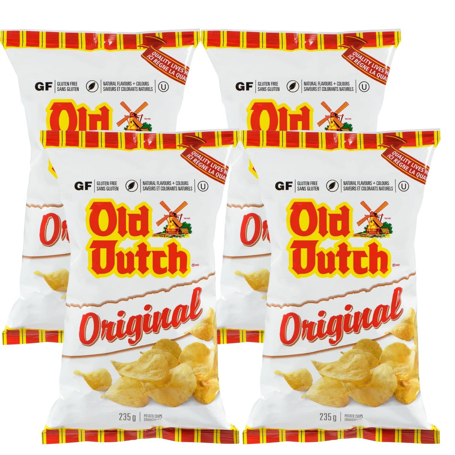 Old Dutch Original Potato Chips pack of 4