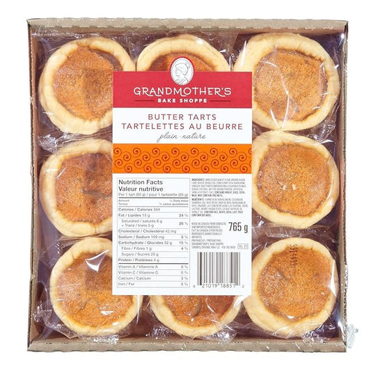 Grandmother's Bake Shoppe Plain Butter Tarts, 765g/27oz (Shipped from Canada)