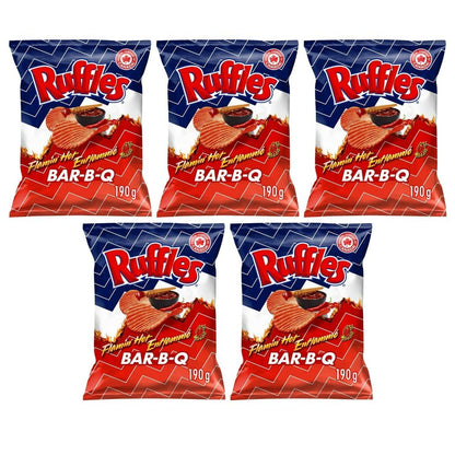 Ruffles New Flamin’ Hot Bar-B-Q Potato Chips, 190g/6.7 oz (Shipped from Canada)