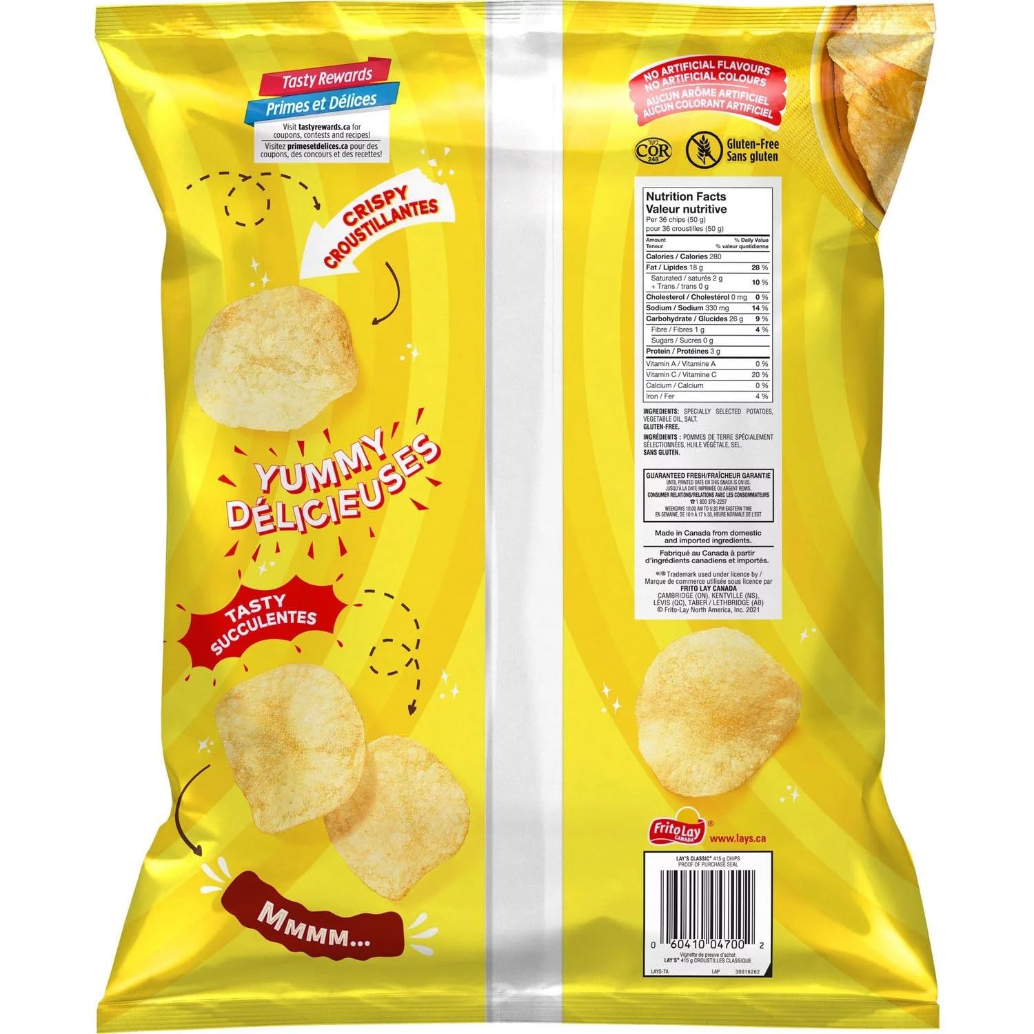 Lays Classic potato chips Value Size Back Cover