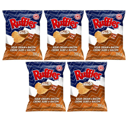 Ruffles Sour Cream 'n Bacon Potato Chips, 200g/7.05 oz (Shipped from Canada)