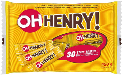 OH HENRY! Chocolate Mini Candy Bars Pack 30 X 15g, 450g/15.9oz (Shipped from Canada)