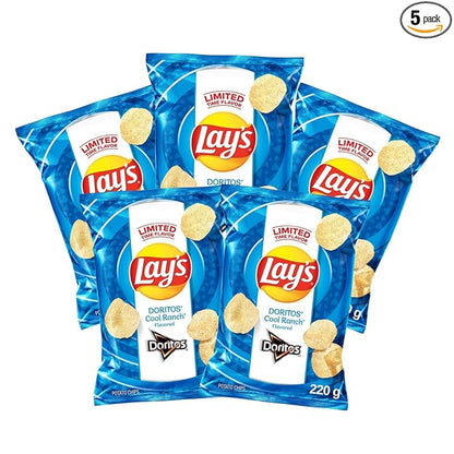 Lays Doritos Cool Ranch Flavored Potato Chips - Limited Edition, 220g/7.8 oz (Shipped from Canada)