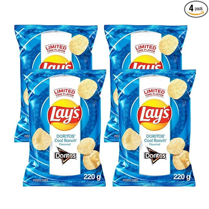 Lays Doritos Cool Ranch Flavored Potato Chips - Limited Edition, 220g/7.8 oz (Shipped from Canada)