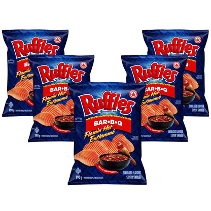 Ruffles Flamin' Hot Bar-B-Q Potato Chips 200g/7oz (Shipped from Canada)