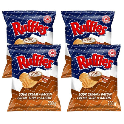 Ruffles Sour Cream 'n Bacon Potato Chips, 200g/7.05 oz (Shipped from Canada)