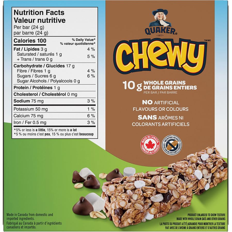 Quaker Chewy Granola Bars Rocky Road Nutrition Facts