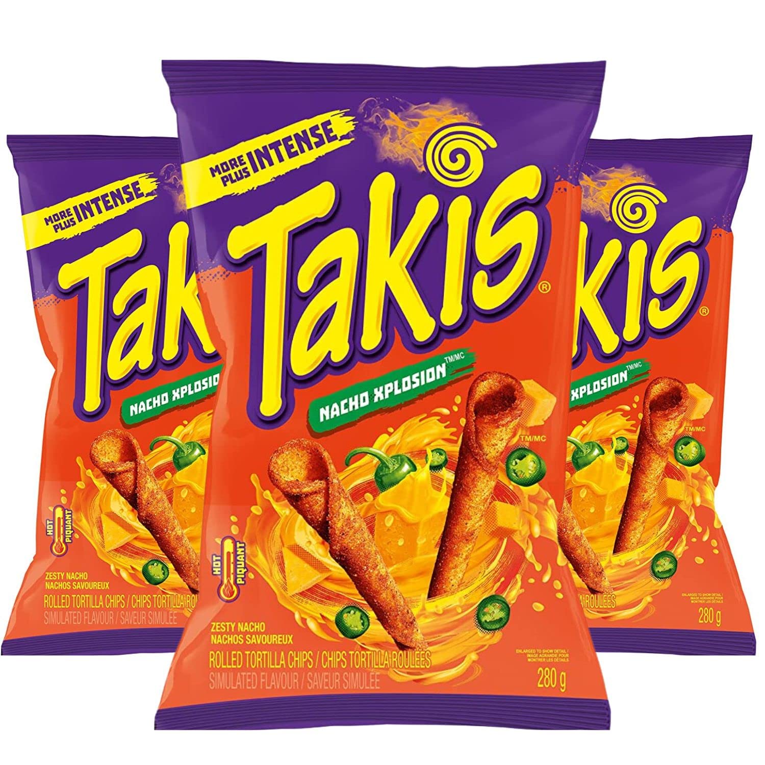 Takis Zesty Nacho Cheese Rolled Tortilla Chips pack of 3