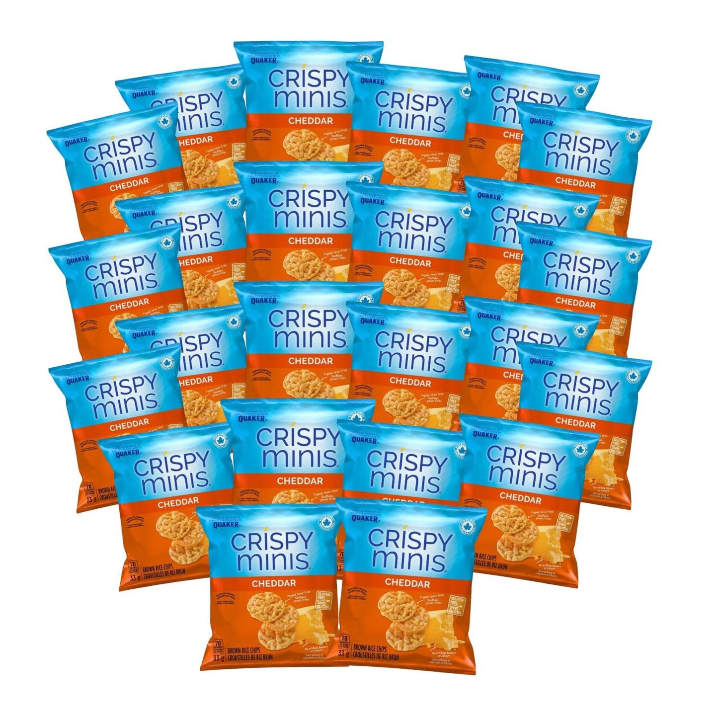 Quaker Crispy Minis Cheddar Brown Rice Chips, 33g/1.2 oz (Shipped from Canada)