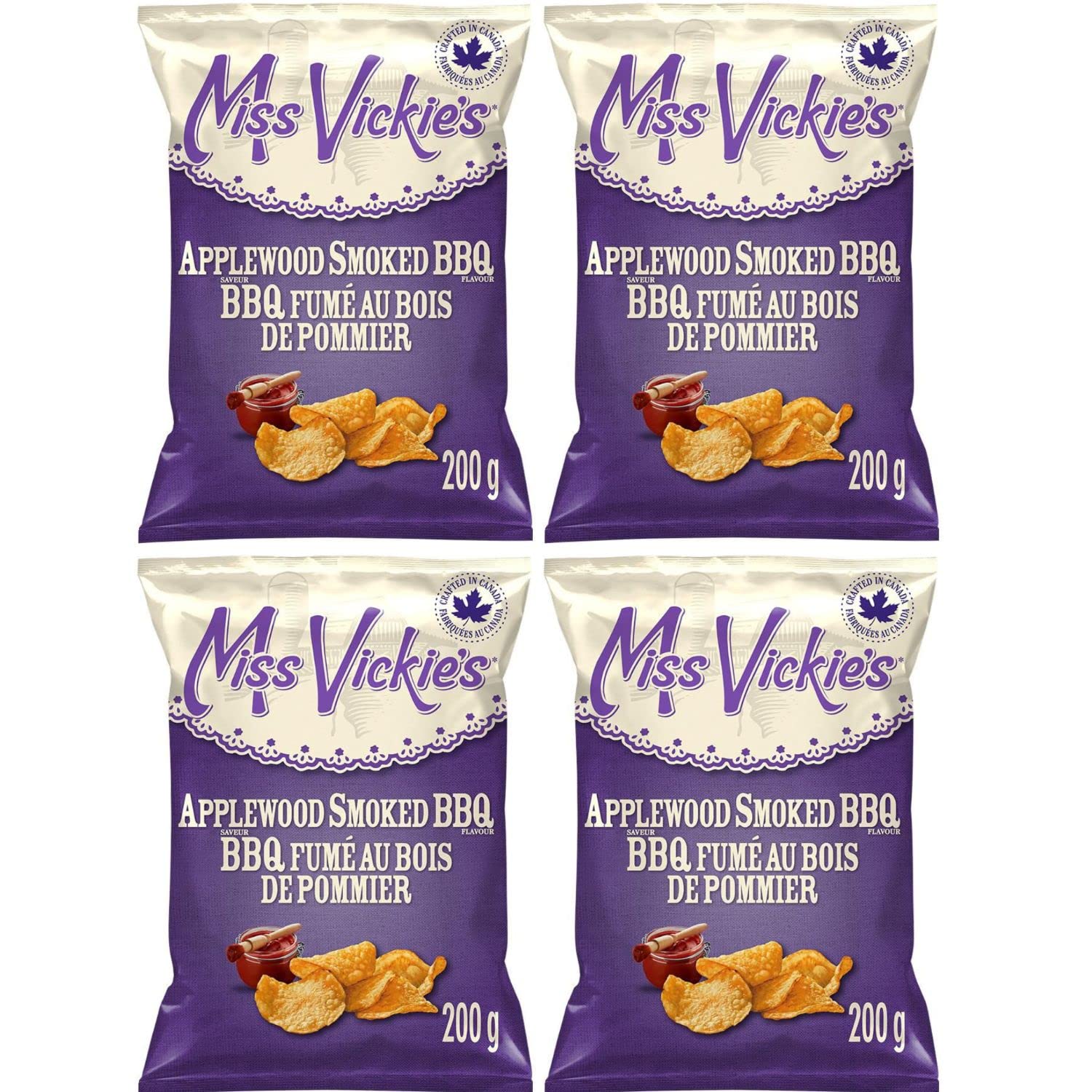 Miss Vickies Applewood Smoked BBQ Chips pack of 4