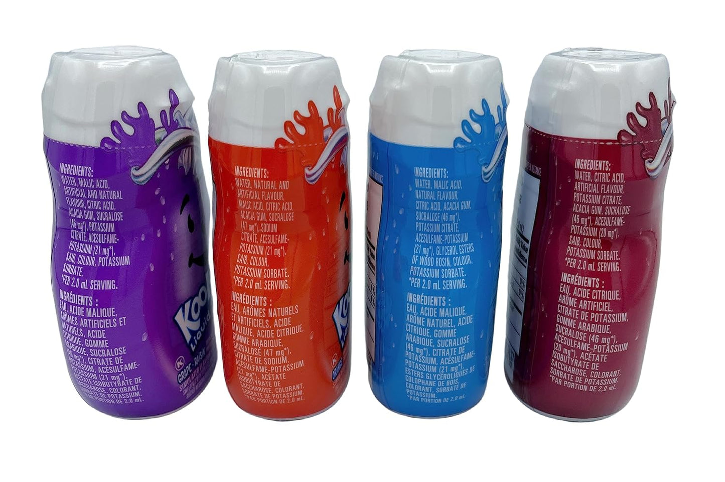 Kool-Aid Liquid Drink Mix Variety Pack - Grape, Orange, Tropical Punch, Cherry, 48ml/1.62 Fl.oz (Shipped from Canada)