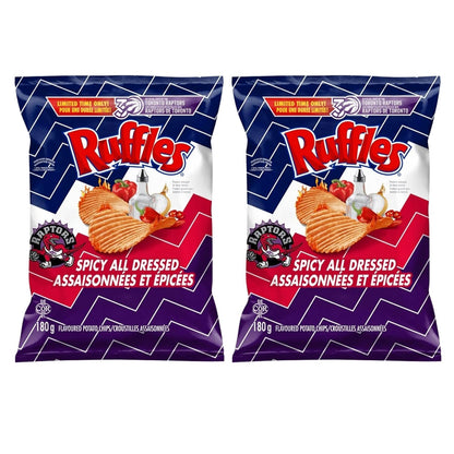 Ruffles Spicy All Dressed Flavoured Potato Chips, 180g/6.3oz (Shipped from Canada)