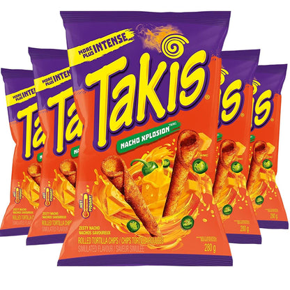 Takis Zesty Nacho Cheese Rolled Tortilla Chips pack of 5