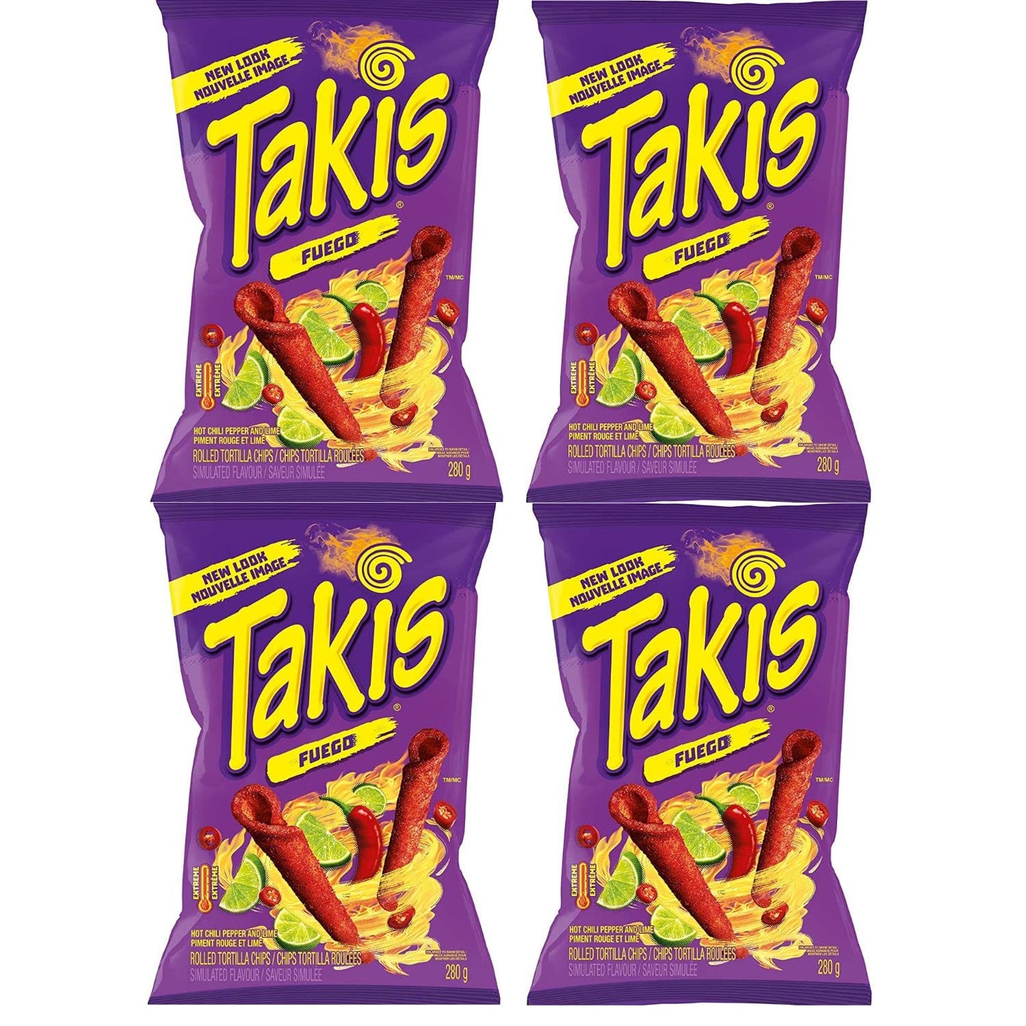 Takis Fuego Spicy Chili Pepper and Lime Rolled Tortilla Chips 280g/9.8oz (Shipped from Canada)