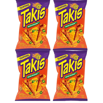 Takis Zesty Nacho Cheese Rolled Tortilla Chips pack of 4