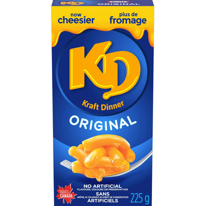 KD Kraft Dinner Original Macaroni and Cheese Pack of 4 boxes, 900g/31.74oz (Shipped from Canada)