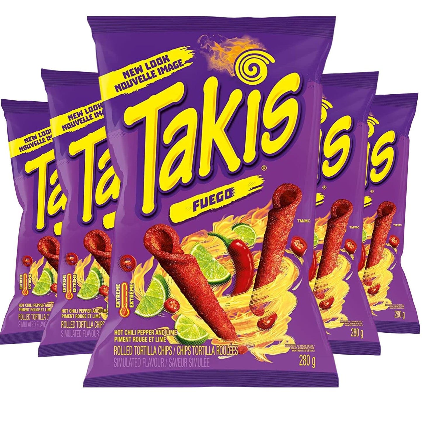 Takis Fuego Spicy Chili Pepper and Lime Rolled Tortilla Chips 280g/9.8oz (Shipped from Canada)